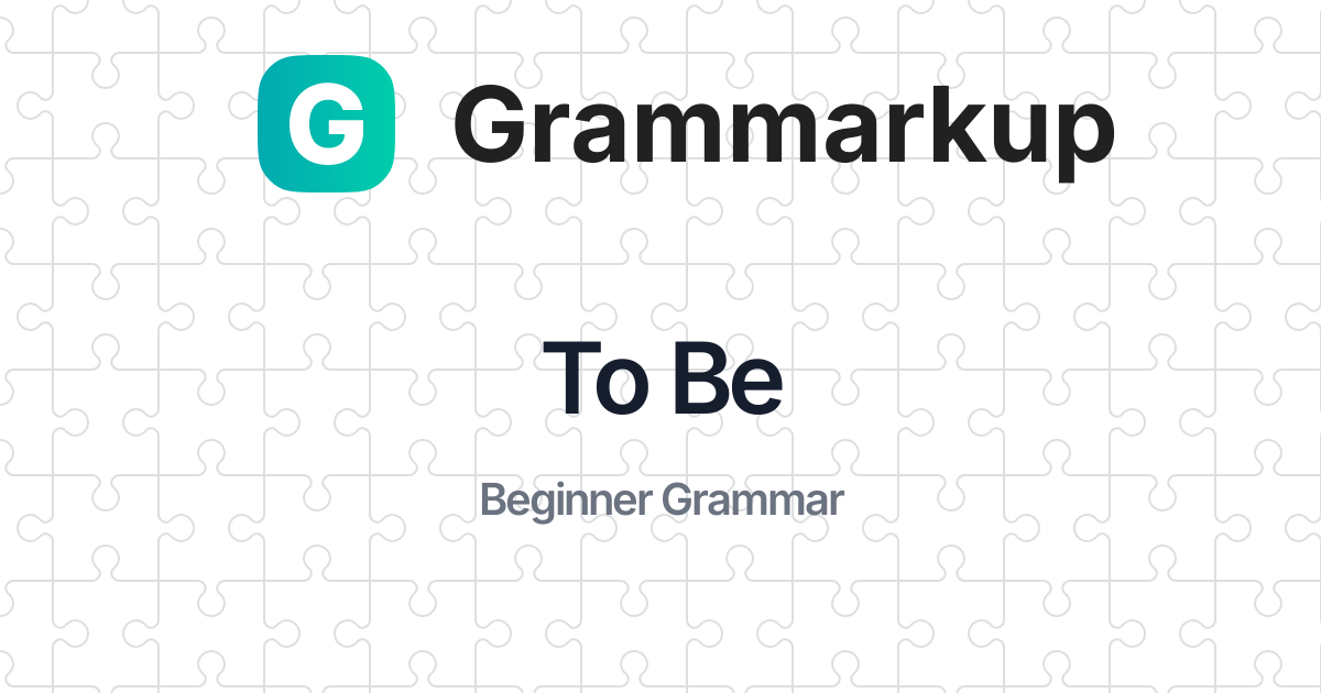 to-be-grammarkup