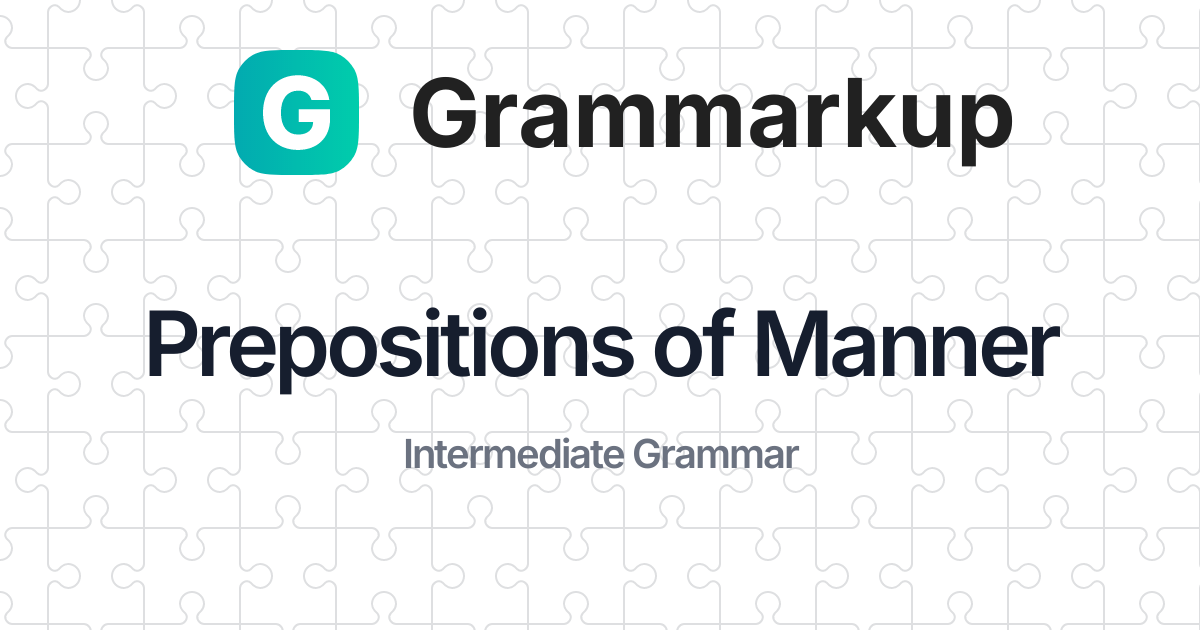 list of prepositions of manner